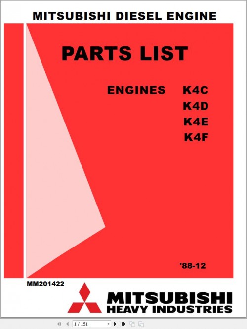 Mitsubishi Engine K4C K4D K4E K4F Parts Catalog MM201422 (1)