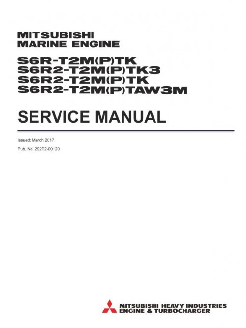 Mitsubishi Diesel Engine S6R S6R2 Series Service Manual 292T2 00120 1