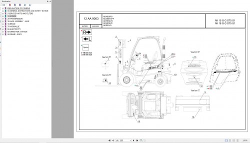 041 Manitou Forklift MI 15 18 G G ST5 S1 Parts Manual 647853 1