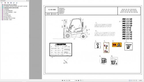 049 Manitou Forklift MI 25 G S2 Parts Manual 647478