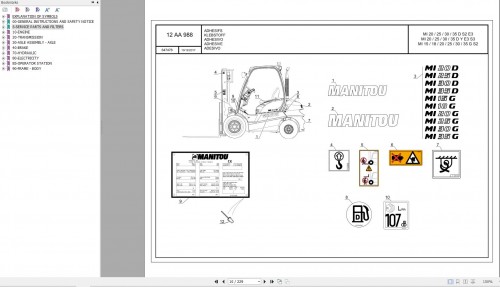 050 Manitou Forklift MI 30 D S2 E3 Parts Manual 647478