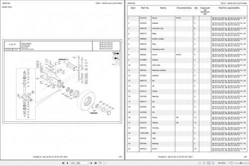 059 Manitou Forklift MI 45 G K ST5 S1 Parts Manual 52761366 1