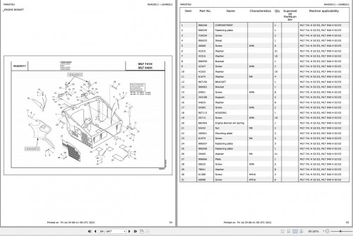 066 Manitou Forklift MLT 741 H S3 E3 MLT 940 H S3 E3 Parts Manual 648651 1