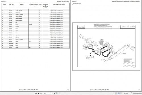073 Manitou Forklift MT 625 H EASY 49 K ST3A S1 Parts Manual 647511 1
