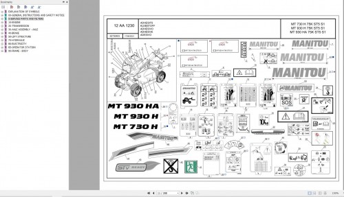 077 Manitou Forklift MT 930 HA 75K ST5 S1 Parts Manual 52730403