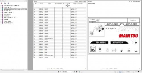 Manitou Platform ATJ 60 RC T4 S1 Parts Catalog 647749