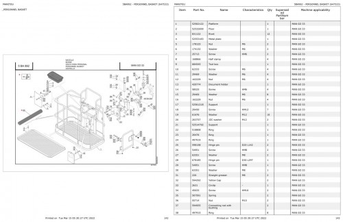 Manitou Platform MAN GO 12 MAN GO 33 Parts Catalog 647533 1