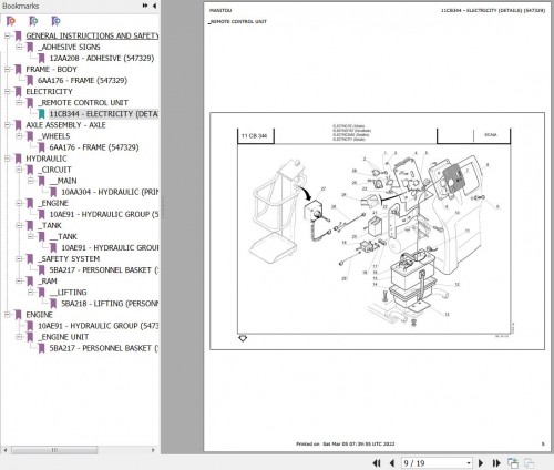 Manitou Platform SCALA Parts Catalog 547329