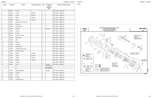 Manitou Telehandler MHT 950 L TURBO E3 Parts Catalog 648516 1