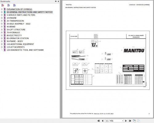 Manitou Telehandler MHT X 10180 ARMEE FRANCAISE Parts Catalog 648958