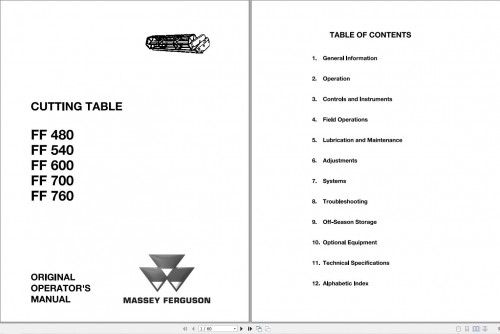 Massey Ferguson FF 480 540 600 700 760 Operators Manual (1)