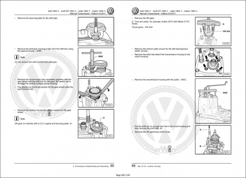 020 Volkswagen Golf Jetta GTI 1H1 Workshop Manual 1994 1999 1