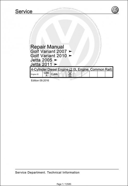029 Volkswagen Jetta 1K2 Workshop Manual 2005 2010