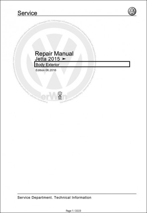 033 Volkswagen Jetta AY3 Workshop Manual 2014 2017