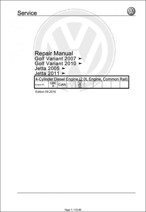 034 Volkswagen Jetta Sedan Hybrid GLI Workshop Manual 2011 2017