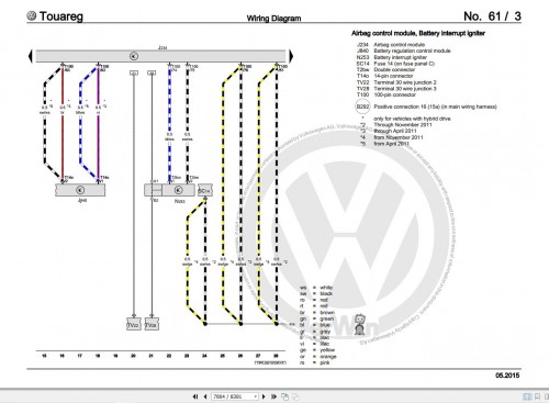 069 Volkswagen Touareg 7P5 Workshop Manual 2011 2015 2