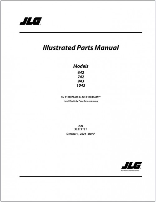 JLG Forklift Spare Parts Catalog 32.1 GB PDF Collection 1980 to 2024 (2)