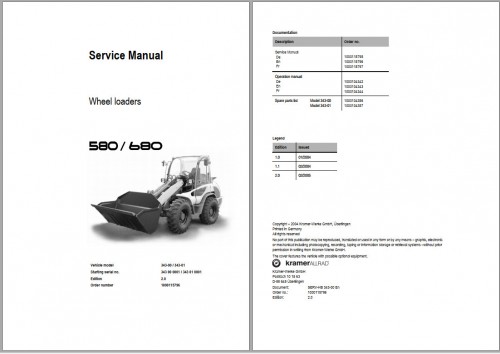 Wacker Neuson Kramer Allrad Wheel Loader 580 680 Service Manual 1000115796 (1)