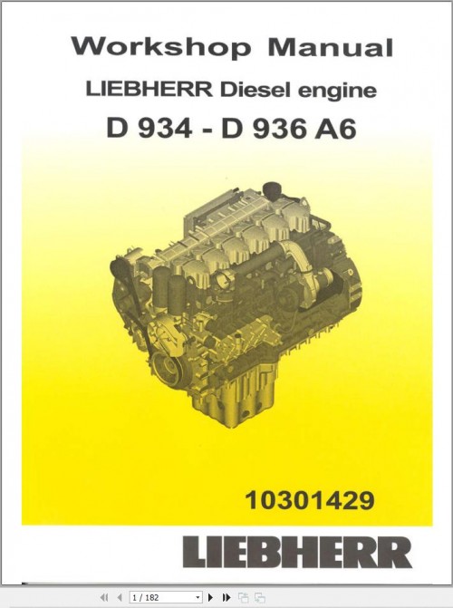 Liebherr Crane LTM 1055 3.1 Engine Operating and Workshop Manual