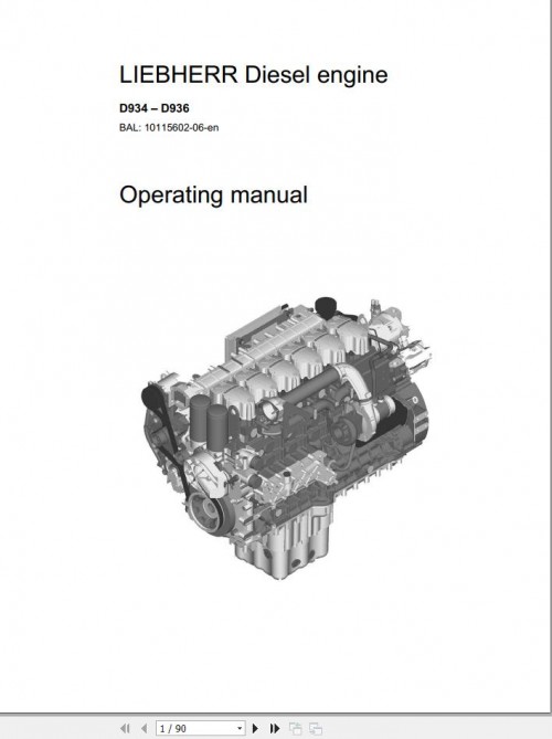Liebherr Crane LTM 1055 3.1 Engine Operating and Workshop Manual 1
