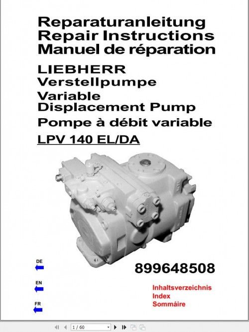 Liebherr Crane LTM 1055 3.1 Pump Operation Repair Workshop Manual 1