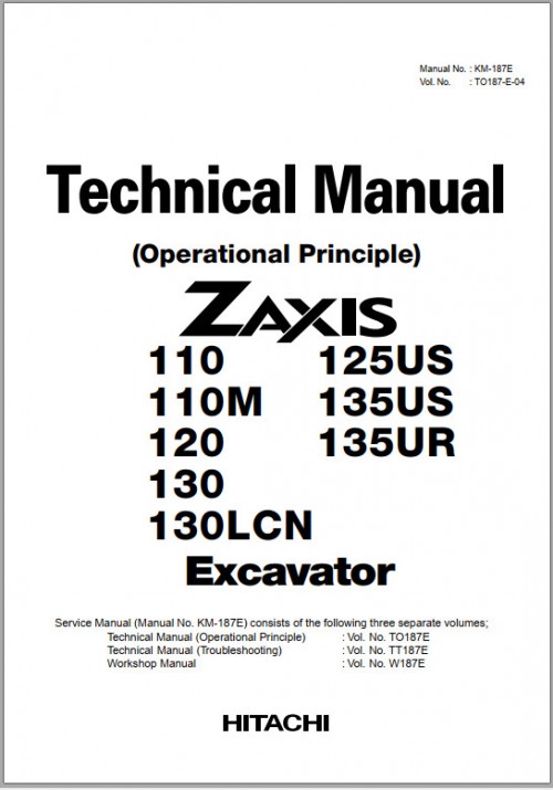 Hitachi Excavator ZX110 to ZX135US Technical Workshop Manual and Wiring Diagram (2)
