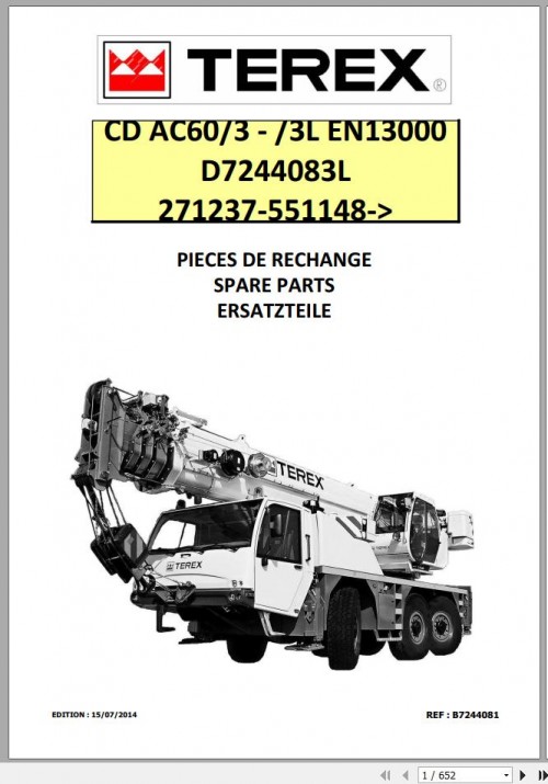Terex Mobile Crane AC60 3,AC60 3L EN Spare Parts Catalogue 4