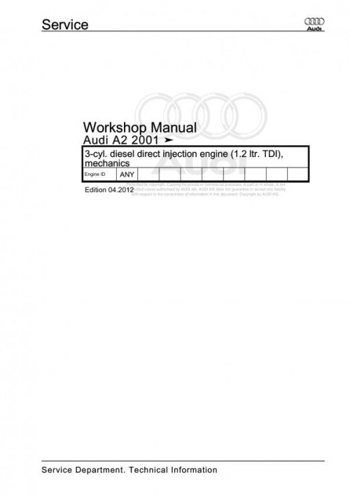 Audi A2 2000 2005 A2 8Z 8Z0 Workshop Manual and Wiring Diagram