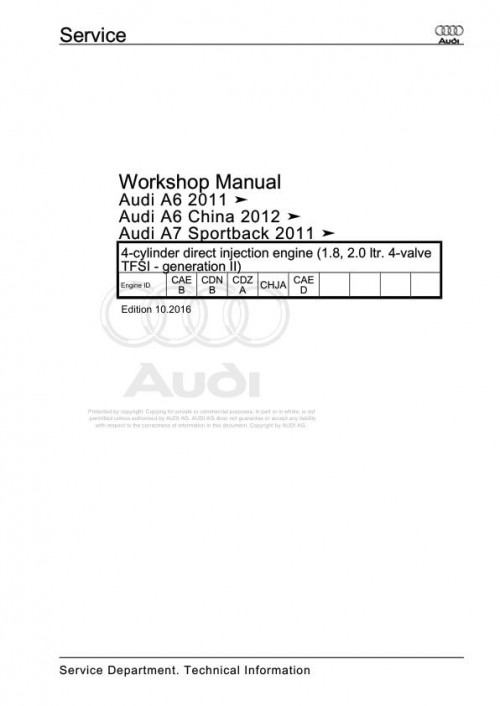 Audi A6 A7 S7 RS7 2011 2017 A6 A7 S7 RS7 4G 4G2 4G5 4GA Workshop Manual and Wiring Diagram