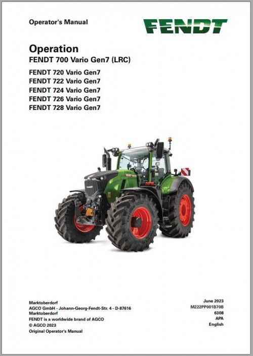 Fendt 720 722 724 726 728 Vario Gen7 Operators Manual M222PP001B70B EN (1)