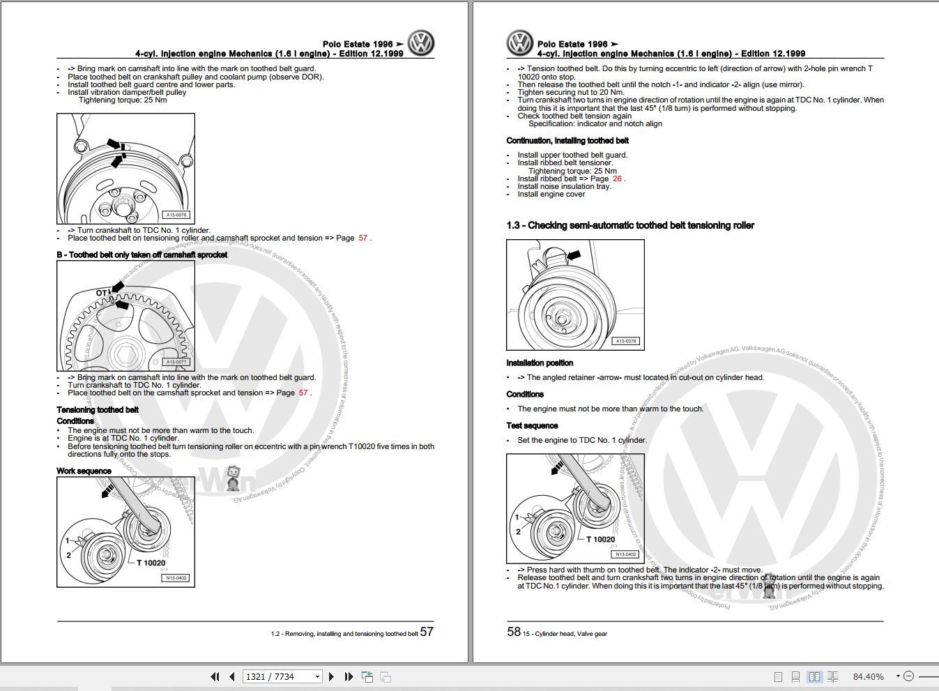 Volkswagen Caddy Kasten Kombi Pickup Workshop Manual | Auto Repair ...