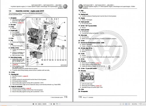 Volkswagen Golf V Variant Plus Jetta Workshop Manual 2003 2009 2