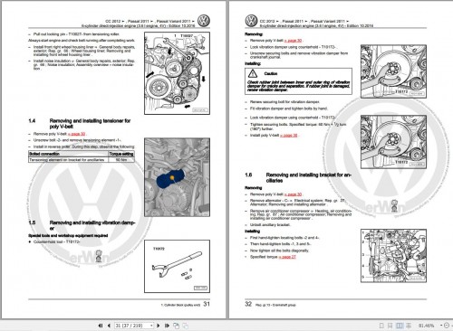 Volkswagen Passat Variant 36 362 365 3G2 3G5 Workshop Manual 2011 2017 1