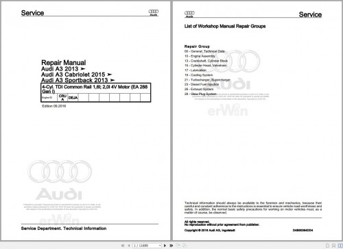 Audi A3 8V 2013 2018 Service Repair Manual and Wiring Diagram (1)