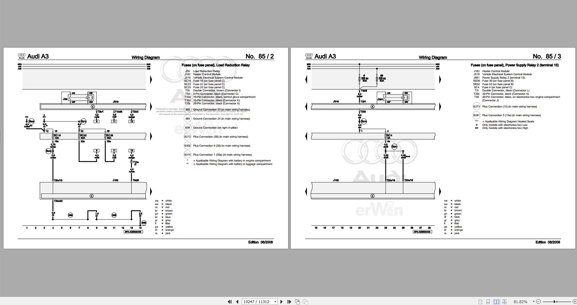 Audi A3 S3 RS3 8VF 2015 - 2017 Service Repair Manual and Wiring Diagram ...