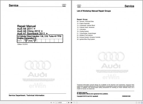 Audi A7 4GA 2012 2017 Service Repair Manual and Wiring Diagram (1)