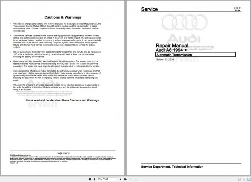 Audi A8L 4D8 2001 2003 Service Repair Manual (1)