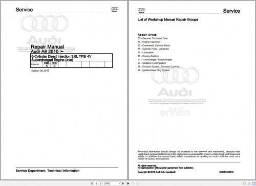 Audi A8L 4HL 2014 2017 Service Repair Manual and Wiring Diagram (1)