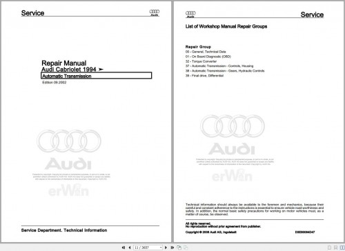 Audi Cabrio 8GA 1992 1994 Service Repair Manual and Wiring Diagram (1)