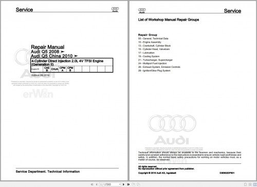 Audi Q5 8RB 2009 2016 Service Repair Manual and Wiring Diagram (1)