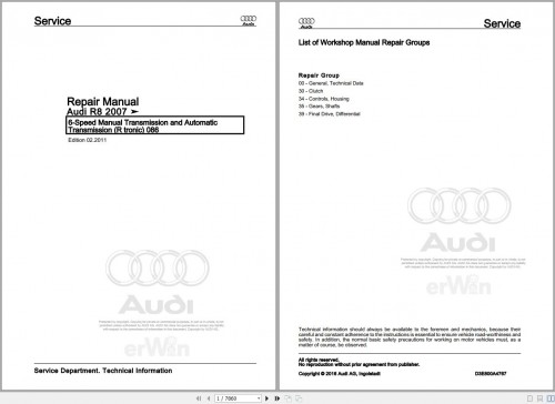 Audi R8 42 2007 2016 Service Repair Manual and Wiring Diagram (1)