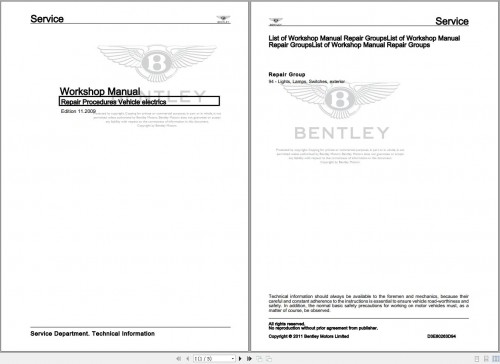 Bentley Flying Spur W12 2013 2019 Workshop Manual Eletrical Schematic