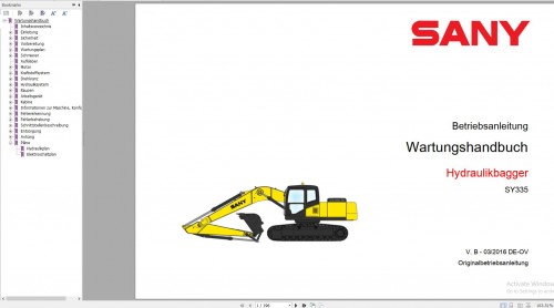 SANY Machinery 4.0 GB Operation & Maintenance Manual, Part Manual, Schematic, Shop Manual 3