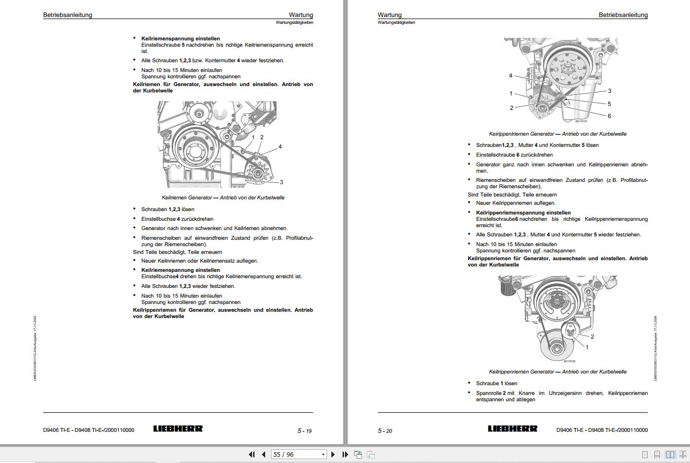 Liebherr Crane LTM 1400 Diesel Engine Operating Workshop Manual | Auto ...