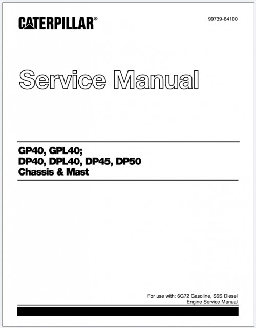 CAT Lift Truck DPL40 Operation Service Manual 06.2023
