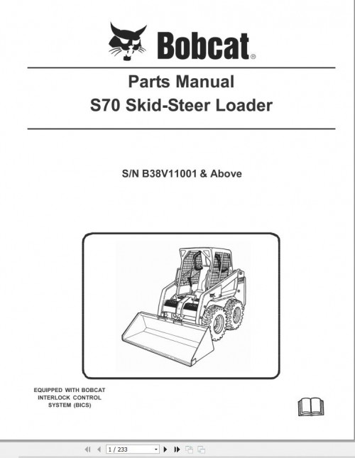 Bobcat Skid Steer Loader S70 Parts Manual (2)