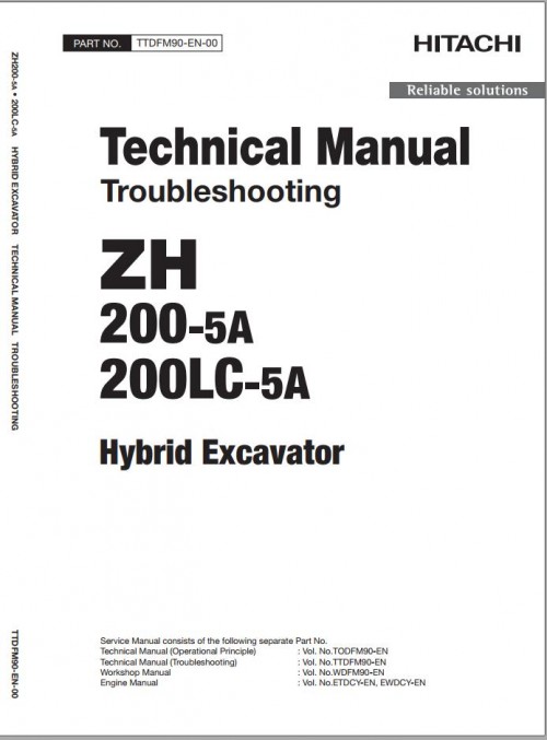 Hitachi Hybrid Excavator ZH200 5A ZH200LC 5A Technical Manual (2)