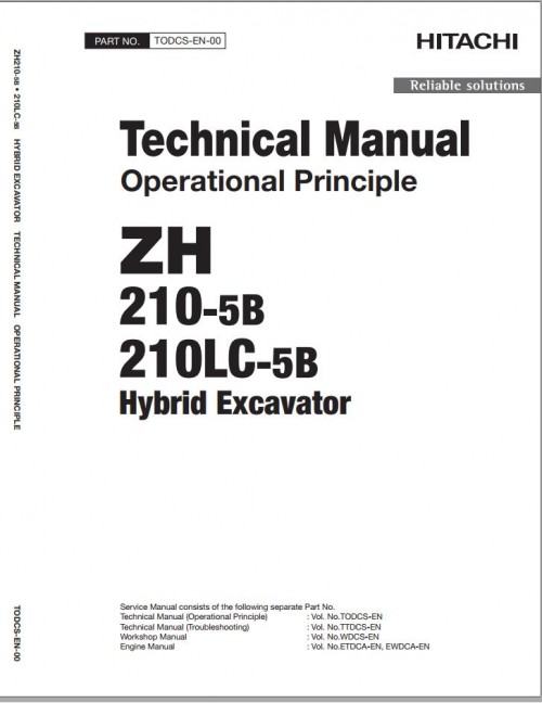 Hitachi Hybrid Excavator ZH210 5B ZX210LC 5B Technical Manual (2)