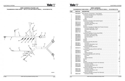 Yale Forklift E878E GLP60VX GLP70VX GDP60VX GDP70VX Parts Manual 550055265 05 2024 1