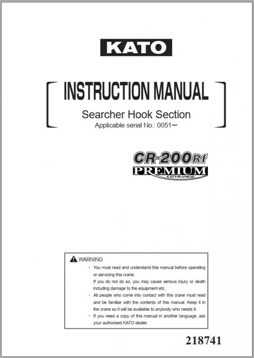 Kato Crane CR 200Rf Instruction Manual (1)